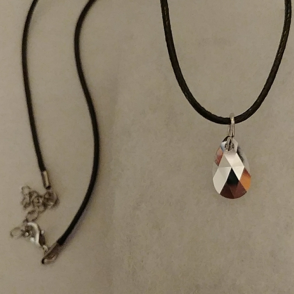 Canary Gold Crystal Teardrop Necklace - Picture 5 of 8